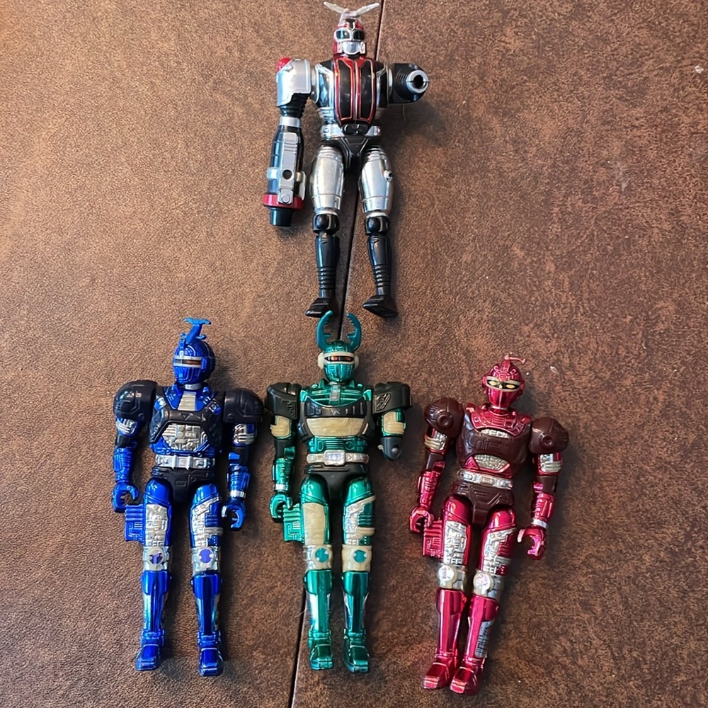 1996 Bandai Metallic Power Rangers‎ Action Figures Lot of 4